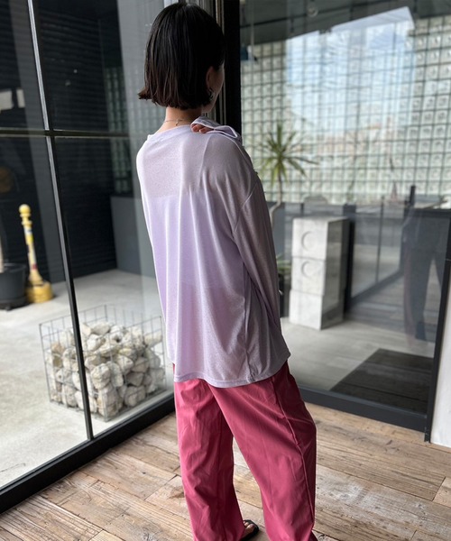 Kotoe（コトエ）の「ビッグシルエット シースルートップス（Tシャツ/カットソー・レディース・ブラック/ホワイト/パープル/イエロー/ライトブルー・FREE）」の9枚目の写真