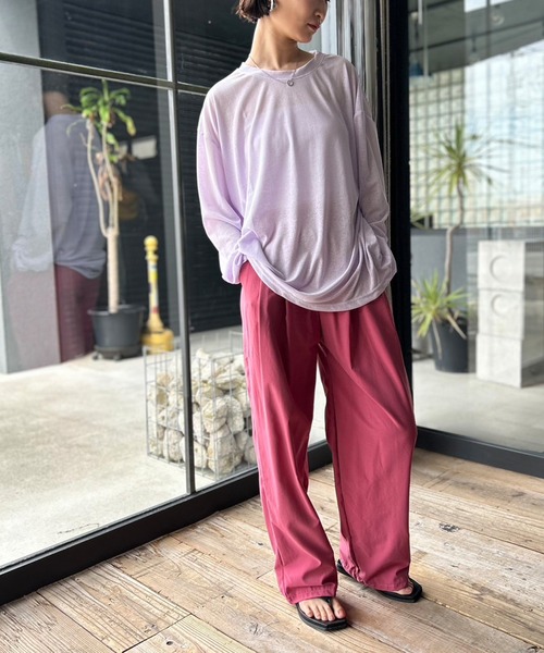 Kotoe（コトエ）の「ビッグシルエット シースルートップス（Tシャツ/カットソー・レディース・ブラック/ホワイト/パープル/イエロー/ライトブルー・FREE）」の11枚目の写真