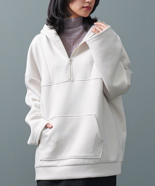 mili an deni（ミリアンデニ）の「スクーバハーフジッププルオーバー（スウェット・レディース・アイボリー/アッシュグレー/ブラック・M/L）」の16枚目の写真