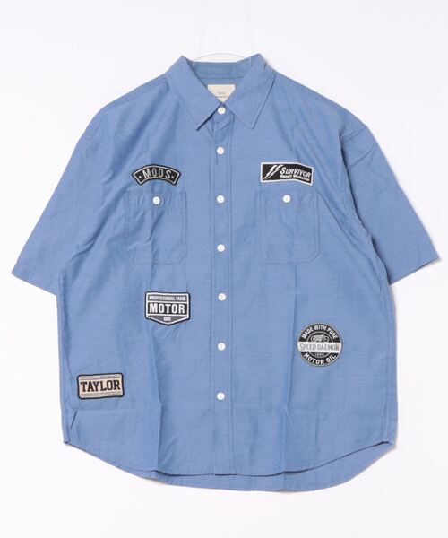 CORISCO（コリスコ）の「シャンブレー・ヒッコリー 半袖ワッペンシャツ(M1)（シャツ/ブラウス・メンズ・ネイビー/その他1/その他2/サックスブルー・MEDIUM/LARGE/X-LARGE）」の11枚目の写真