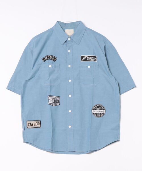 CORISCO（コリスコ）の「シャンブレー・ヒッコリー 半袖ワッペンシャツ(M1)（シャツ/ブラウス・メンズ・ネイビー/その他1/その他2/サックスブルー・MEDIUM/LARGE/X-LARGE）」の17枚目の写真