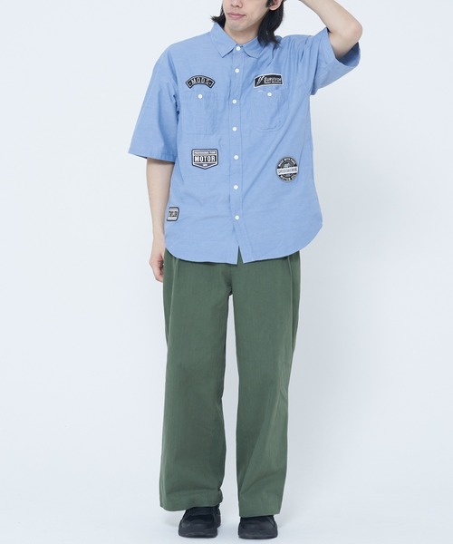 CORISCO（コリスコ）の「シャンブレー・ヒッコリー 半袖ワッペンシャツ(M1)（シャツ/ブラウス・メンズ・ネイビー/その他1/その他2/サックスブルー・MEDIUM/LARGE/X-LARGE）」の13枚目の写真