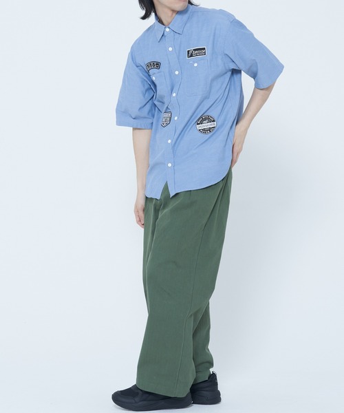 CORISCO（コリスコ）の「シャンブレー・ヒッコリー 半袖ワッペンシャツ(M1)（シャツ/ブラウス・メンズ・ネイビー/その他1/その他2/サックスブルー・MEDIUM/LARGE/X-LARGE）」の14枚目の写真