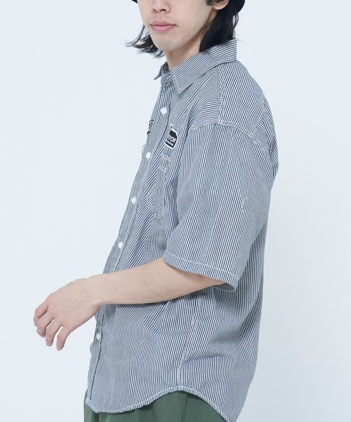 CORISCO（コリスコ）の「シャンブレー・ヒッコリー 半袖ワッペンシャツ(M1)（シャツ/ブラウス・メンズ・ネイビー/その他1/その他2/サックスブルー・MEDIUM/LARGE/X-LARGE）」の18枚目の写真