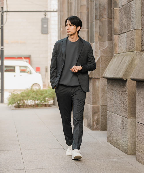 EDIFICE（エディフィス）の「メランジ ジャージ イージー パンツ【セットアップ着用可】（スラックス・メンズ・ネイビー/ベージュ/ブラック・LARGE/MEDIUM/SMALL/X-LARGE）」の4枚目の写真