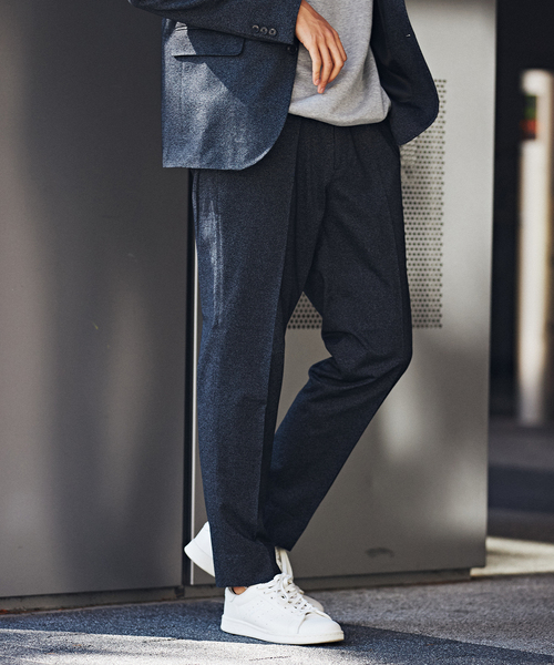 EDIFICE（エディフィス）の「メランジ ジャージ イージー パンツ【セットアップ着用可】（スラックス・メンズ・ネイビー/ベージュ/ブラック・LARGE/MEDIUM/SMALL/X-LARGE）」の14枚目の写真
