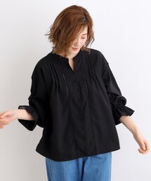 ◆スパンボイルレース切り替えブラウス