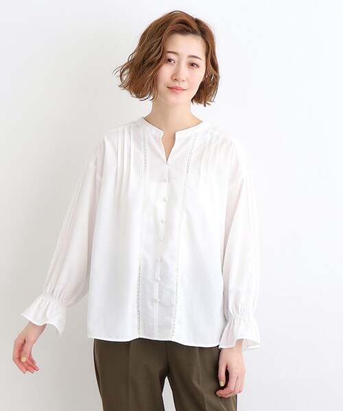 grove（グローブ）の「◆スパンボイルレース切り替えブラウス（シャツ/ブラウス・レディース・ブラック/オフホワイト/ブルー・02/03/01/04/05）」の16枚目の写真