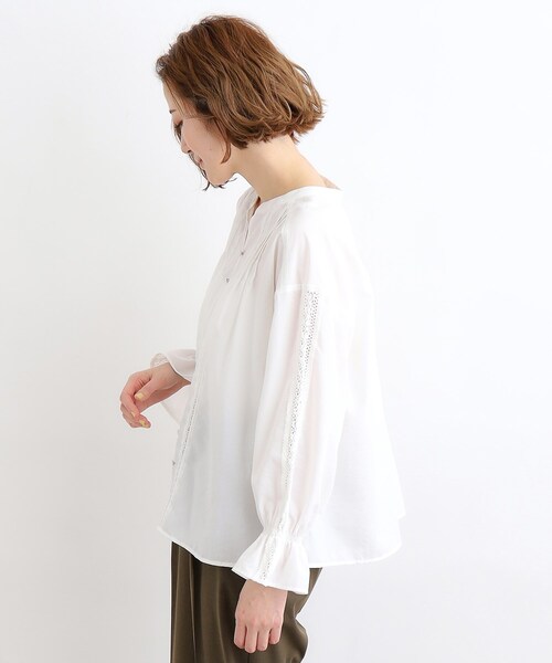 grove（グローブ）の「◆スパンボイルレース切り替えブラウス（シャツ/ブラウス・レディース・ブラック/オフホワイト/ブルー・02/03/01/04/05）」の17枚目の写真