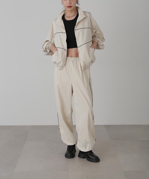 FREE'S MART（フリーズマート）の「ナイロントラックジャケット（ナイロンジャケット・レディース・ホワイト/ブルー・FREE）」の16枚目の写真