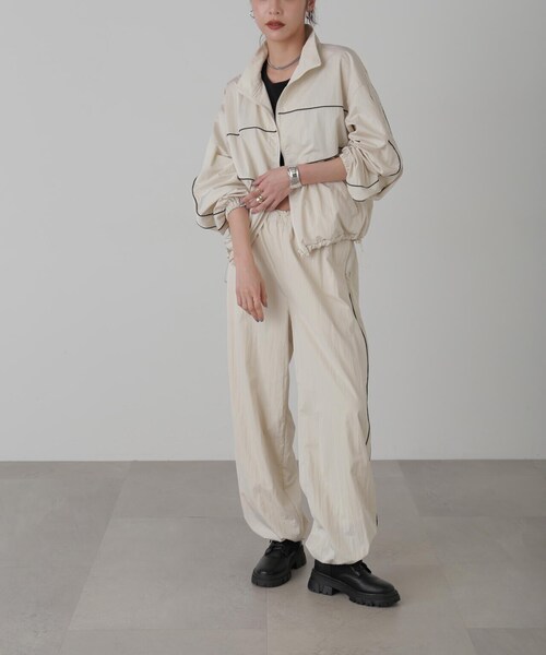 FREE'S MART（フリーズマート）の「ナイロントラックジャケット（ナイロンジャケット・レディース・ホワイト/ブルー・FREE）」の17枚目の写真