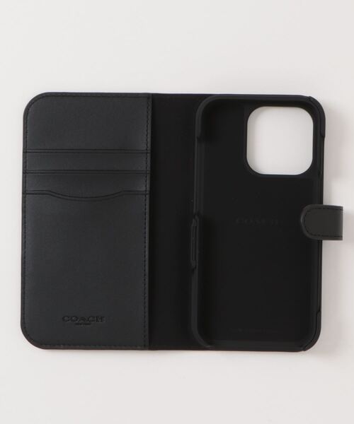 COACH（コーチ）の「IPHONE 15 PRO フォリオ・シグネチャー キャンバス（スマホケース/カバー・レディース・ブラック系その他・ONE）」の3枚目の写真