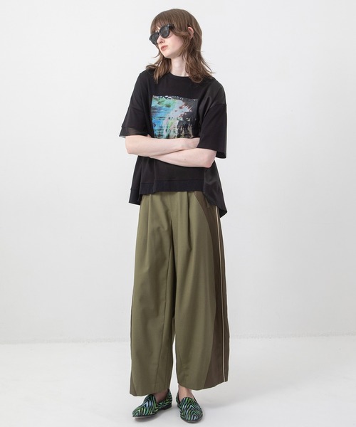 AULA AILA(アウラアイラ)の「オーシャンフォトプリントTシャツ(Tシャツ/カットソー・レディース・ホワイト/ブラック/ネイビー/イエロー系その他・0)」の18枚目の写真