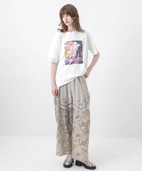 AULA AILA(アウラアイラ)の「オーシャンフォトプリントTシャツ(Tシャツ/カットソー・レディース・ホワイト/ブラック/ネイビー/イエロー系その他・0)」の7枚目の写真