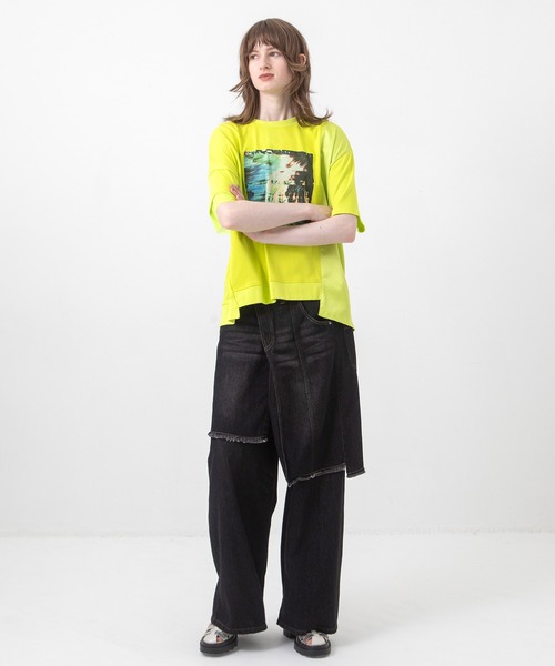 AULA AILA(アウラアイラ)の「オーシャンフォトプリントTシャツ(Tシャツ/カットソー・レディース・ホワイト/ブラック/ネイビー/イエロー系その他・0)」の14枚目の写真
