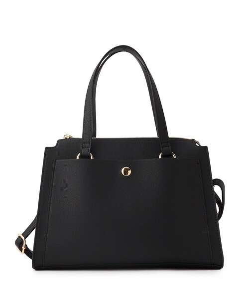 SHOO・LA・RUE（シューラルー）の「◆【通勤/デイリー/2WAY】一枚革風ポケットトートバッグ（トートバッグ・レディース・グレー/ブルー/ブラック・00）」の2枚目の写真