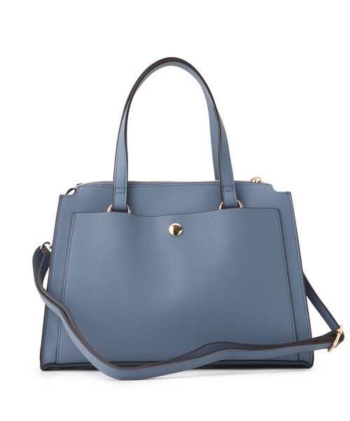 SHOO・LA・RUE（シューラルー）の「◆【通勤/デイリー/2WAY】一枚革風ポケットトートバッグ（トートバッグ・レディース・グレー/ブルー/ブラック・00）」の7枚目の写真