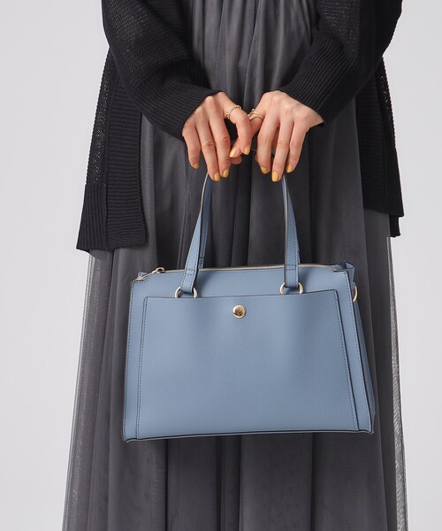 SHOO・LA・RUE（シューラルー）の「◆【通勤/デイリー/2WAY】一枚革風ポケットトートバッグ（トートバッグ・レディース・グレー/ブルー/ブラック・00）」の18枚目の写真