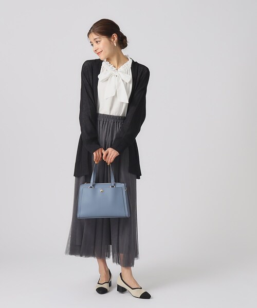 SHOO・LA・RUE（シューラルー）の「◆【通勤/デイリー/2WAY】一枚革風ポケットトートバッグ（トートバッグ・レディース・グレー/ブルー/ブラック・00）」の19枚目の写真