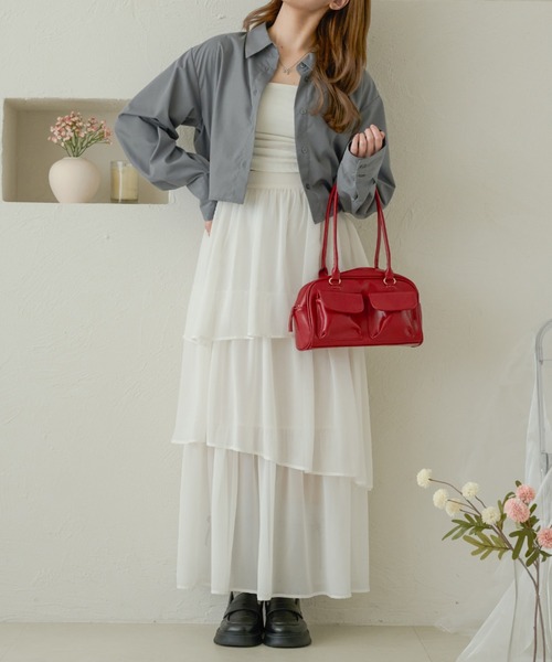 Ambre Neige(アンブルネージュ)の「back lace up shirt / バックレースアップシャツ(シャツ/ブラウス・レディース・ライトグレー/ライトブルー/オフホワイト・FREE)」の18枚目の写真