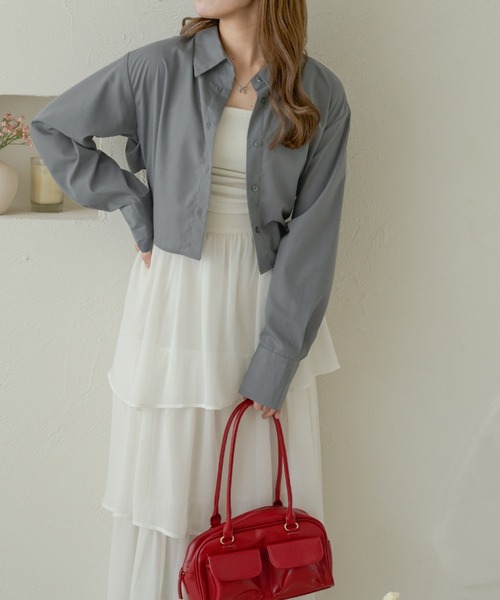 Ambre Neige(アンブルネージュ)の「back lace up shirt / バックレースアップシャツ(シャツ/ブラウス・レディース・ライトグレー/ライトブルー/オフホワイト・FREE)」の19枚目の写真