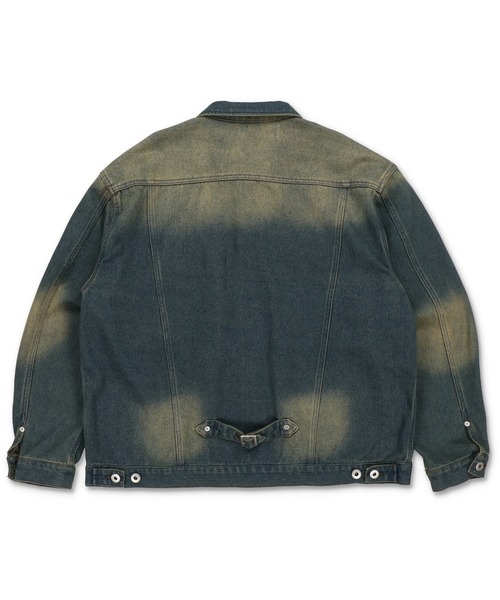 SPINNS（スピンズ）の「【ユニセックスで着用可能】オーバーダイデッキジャケット（デニムジャケット・メンズ・ブルー/ブラック・ONESIZE）」の10枚目の写真