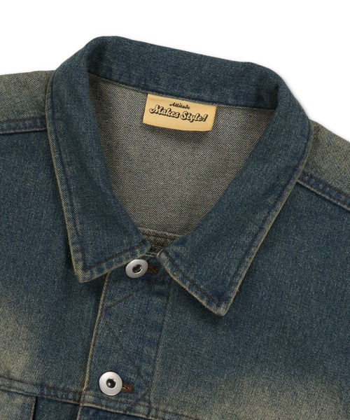 SPINNS（スピンズ）の「【ユニセックスで着用可能】オーバーダイデッキジャケット（デニムジャケット・メンズ・ブルー/ブラック・ONESIZE）」の9枚目の写真