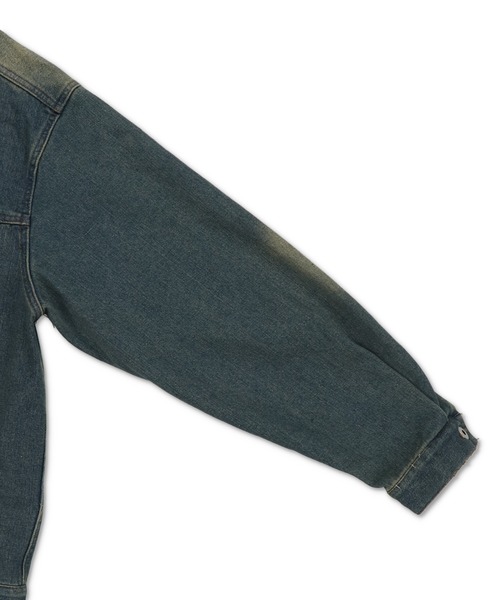 SPINNS（スピンズ）の「【ユニセックスで着用可能】オーバーダイデッキジャケット（デニムジャケット・メンズ・ブルー/ブラック・ONESIZE）」の7枚目の写真