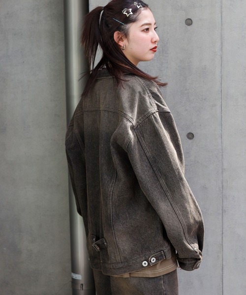 SPINNS（スピンズ）の「【ユニセックスで着用可能】オーバーダイデッキジャケット（デニムジャケット・メンズ・ブルー/ブラック・ONESIZE）」の13枚目の写真