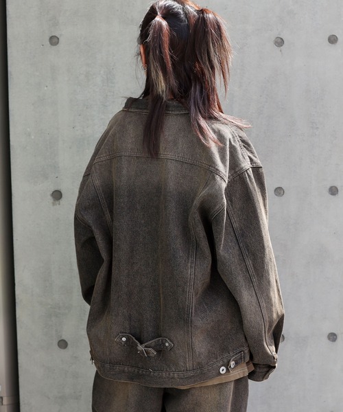 SPINNS（スピンズ）の「【ユニセックスで着用可能】オーバーダイデッキジャケット（デニムジャケット・メンズ・ブルー/ブラック・ONESIZE）」の15枚目の写真