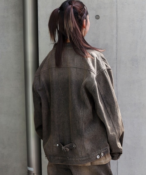 SPINNS（スピンズ）の「【ユニセックスで着用可能】オーバーダイデッキジャケット（デニムジャケット・メンズ・ブルー/ブラック・ONESIZE）」の16枚目の写真