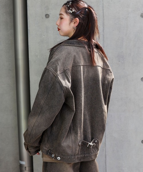 SPINNS（スピンズ）の「【ユニセックスで着用可能】オーバーダイデッキジャケット（デニムジャケット・メンズ・ブルー/ブラック・ONESIZE）」の14枚目の写真