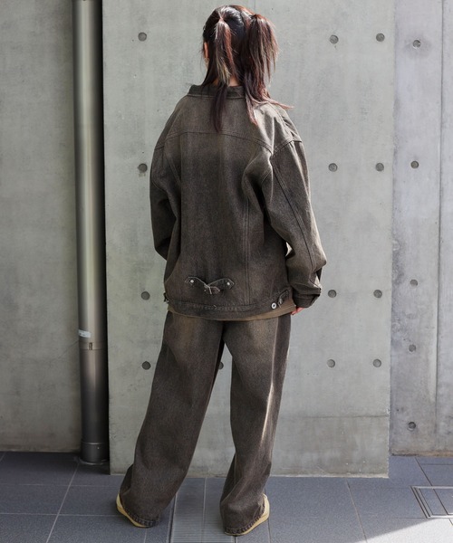 SPINNS（スピンズ）の「【ユニセックスで着用可能】オーバーダイデッキジャケット（デニムジャケット・メンズ・ブルー/ブラック・ONESIZE）」の21枚目の写真