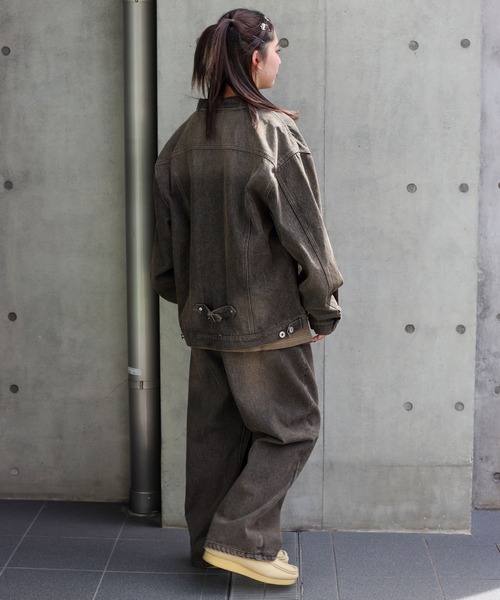 SPINNS（スピンズ）の「【ユニセックスで着用可能】オーバーダイデッキジャケット（デニムジャケット・メンズ・ブルー/ブラック・ONESIZE）」の20枚目の写真