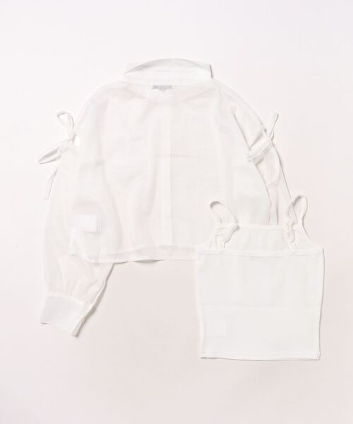 LOVETOXIC（ラブトキシック）の「インナーつきクロップドシャツ（シャツ/ブラウス・キッズ・オフホワイト/ピンク/エメラルド・S/M/L）」の18枚目の写真