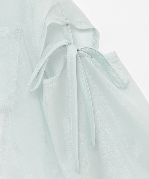 LOVETOXIC（ラブトキシック）の「インナーつきクロップドシャツ（シャツ/ブラウス・キッズ・オフホワイト/ピンク/エメラルド・S/M/L）」の10枚目の写真