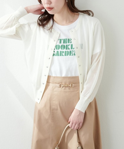 natural couture（ナチュラルクチュール）の「【WEB限定】ドット釦シアーカーデ（カーディガン/ボレロ・レディース・ラベンダー/ミント/オフホワイト/ブルー/ブラック/グレイッシュベージュ・FREE）」の14枚目の写真