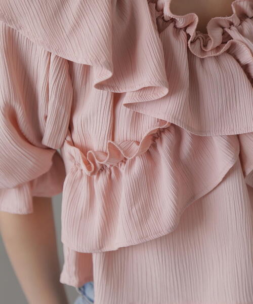 FREE'S MART（フリーズマート）の「2WAYオフショルフリルブラウス（シャツ/ブラウス・レディース・ホワイト/ピンク/ライトグリーン・FREE）」の9枚目の写真