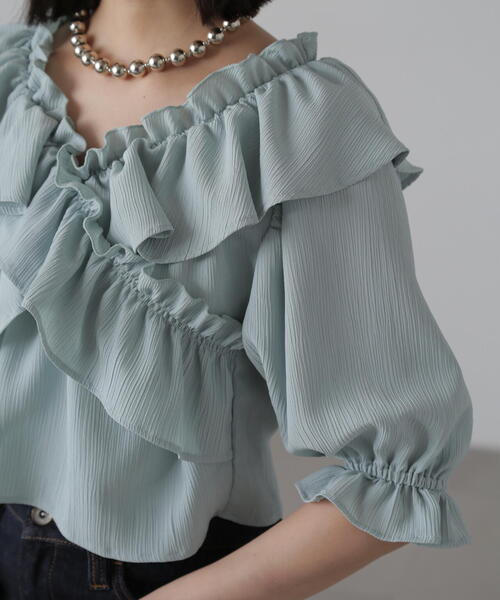 FREE'S MART（フリーズマート）の「2WAYオフショルフリルブラウス（シャツ/ブラウス・レディース・ホワイト/ピンク/ライトグリーン・FREE）」の17枚目の写真