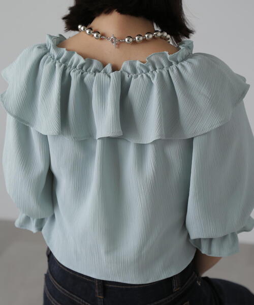 FREE'S MART（フリーズマート）の「2WAYオフショルフリルブラウス（シャツ/ブラウス・レディース・ホワイト/ピンク/ライトグリーン・FREE）」の15枚目の写真