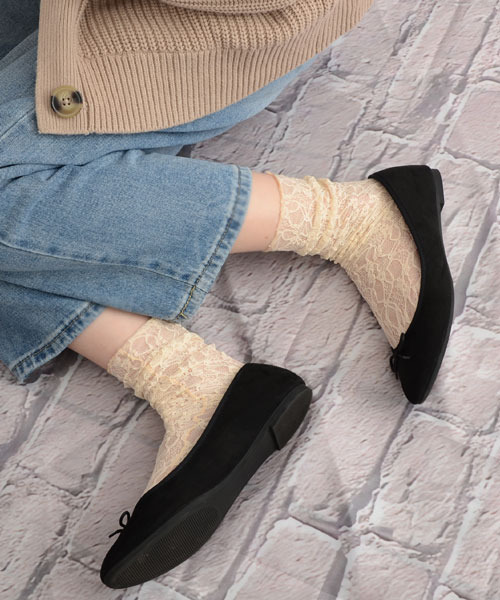 TONE SELECT GOODS（トーンセレクトグッズ）の「【float】レース フラワー クルー丈ソックス（ソックス/靴下・レディース・ホワイト/ブラック/アイボリー・FREE）」の22枚目の写真