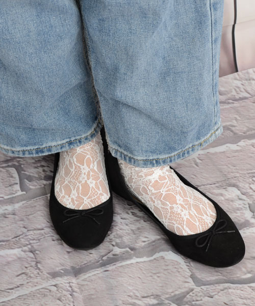 TONE SELECT GOODS（トーンセレクトグッズ）の「【float】レース フラワー クルー丈ソックス（ソックス/靴下・レディース・ホワイト/ブラック/アイボリー・FREE）」の14枚目の写真