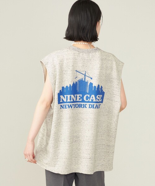 ［SHIPS NINE CASE］NY DIARY スリーブレス トップス セール】SHIPS NINE CASE:NY DIARY スリーブレス トップス ◇（タンク