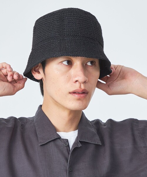 green label relaxing（グリーンレーベルリラクシング）の「GLR シアー バケットハット（ハット・メンズ・ブラック/オリーブ/ダークブラウン・FREE）」の2枚目の写真