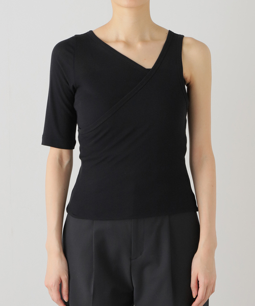 babaco(ババコ)の「【babaco/ババコ】Twisted Cotton Layered Top(Tシャツ/カットソー・レディース・アイボリー/ブラック・FREE)」の6枚目の写真