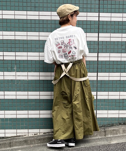 DOUBLE NAME（ダブルネーム）の「ＧＡＭＥＲ　ＢＡＣＫ刺しゅうＴＥＥ（Tシャツ/カットソー・レディース・オフホワイト/グリーン/ピンク・FREE）」の6枚目の写真