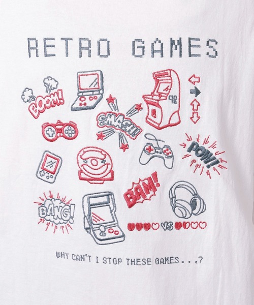 DOUBLE NAME（ダブルネーム）の「ＧＡＭＥＲ　ＢＡＣＫ刺しゅうＴＥＥ（Tシャツ/カットソー・レディース・オフホワイト/グリーン/ピンク・FREE）」の11枚目の写真