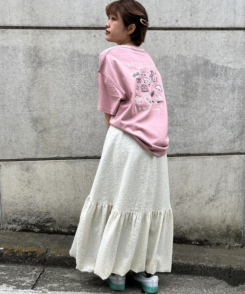 DOUBLE NAME（ダブルネーム）の「ＧＡＭＥＲ　ＢＡＣＫ刺しゅうＴＥＥ（Tシャツ/カットソー・レディース・オフホワイト/グリーン/ピンク・FREE）」の18枚目の写真