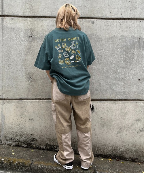 DOUBLE NAME（ダブルネーム）の「ＧＡＭＥＲ　ＢＡＣＫ刺しゅうＴＥＥ（Tシャツ/カットソー・レディース・オフホワイト/グリーン/ピンク・FREE）」の15枚目の写真