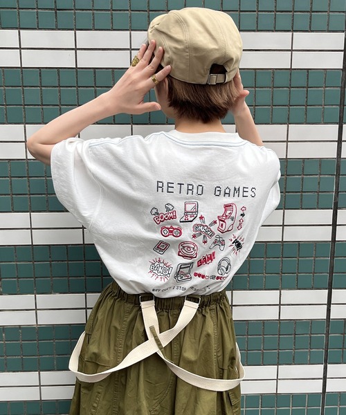 GAMER BACK刺しゅうTEE（Tシャツ/カットソー）｜DOUBLE